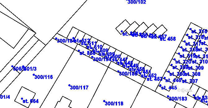 Parcela st. 500 v KÚ Třemošnice nad Doubravou, Katastrální mapa