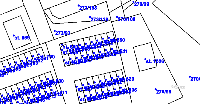 Parcela st. 543 v KÚ Třemošnice nad Doubravou, Katastrální mapa