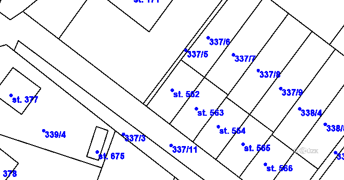 Parcela st. 562 v KÚ Třemošnice nad Doubravou, Katastrální mapa
