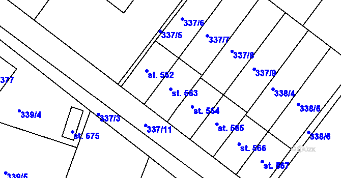 Parcela st. 563 v KÚ Třemošnice nad Doubravou, Katastrální mapa