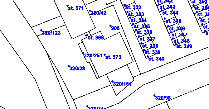 Parcela st. 573 v KÚ Třemošnice nad Doubravou, Katastrální mapa
