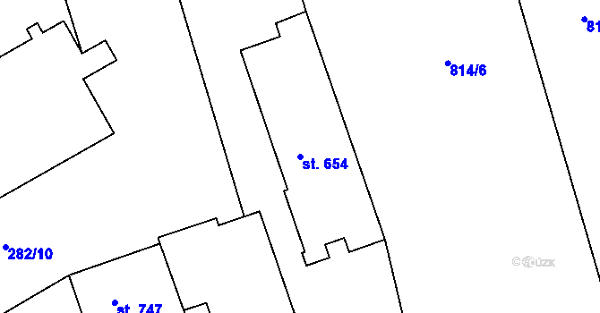Parcela st. 654 v KÚ Třemošnice nad Doubravou, Katastrální mapa