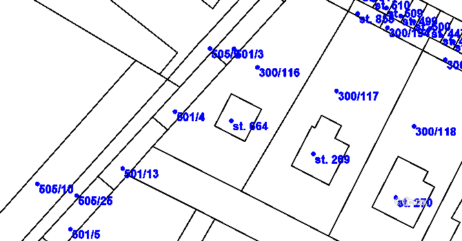 Parcela st. 664 v KÚ Třemošnice nad Doubravou, Katastrální mapa