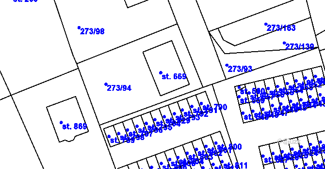 Parcela st. 669 v KÚ Třemošnice nad Doubravou, Katastrální mapa