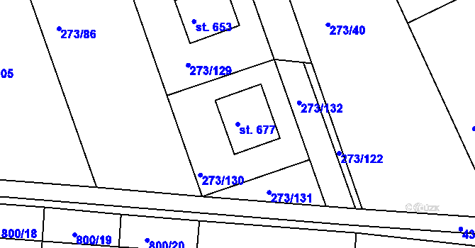 Parcela st. 677 v KÚ Třemošnice nad Doubravou, Katastrální mapa