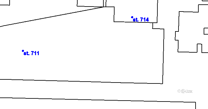Parcela st. 712 v KÚ Třemošnice nad Doubravou, Katastrální mapa