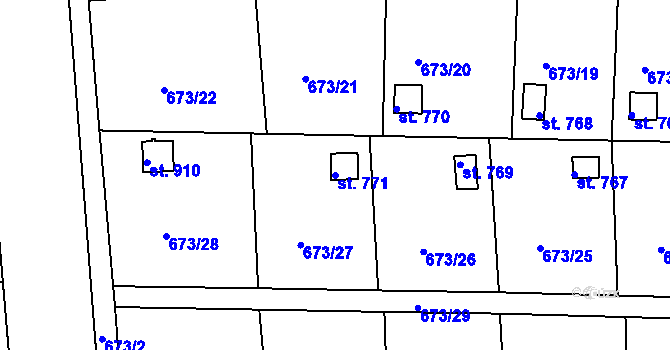 Parcela st. 771 v KÚ Třemošnice nad Doubravou, Katastrální mapa