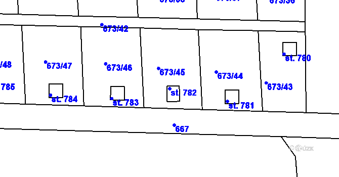 Parcela st. 782 v KÚ Třemošnice nad Doubravou, Katastrální mapa