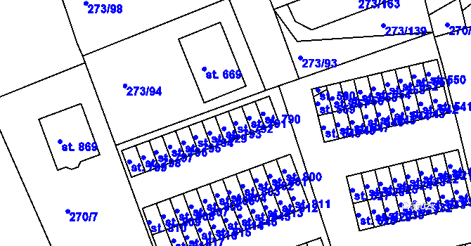 Parcela st. 792 v KÚ Třemošnice nad Doubravou, Katastrální mapa