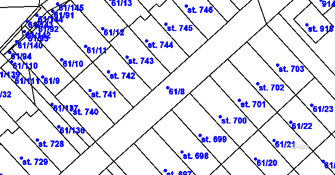 Parcela st. 61/8 v KÚ Třemošnice nad Doubravou, Katastrální mapa