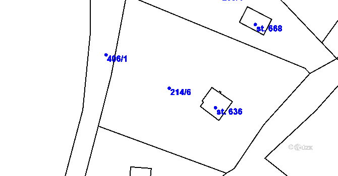 Parcela st. 214/6 v KÚ Třemošnice nad Doubravou, Katastrální mapa