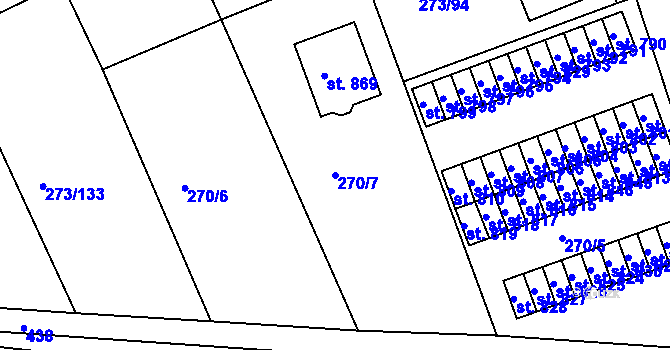 Parcela st. 270/7 v KÚ Třemošnice nad Doubravou, Katastrální mapa