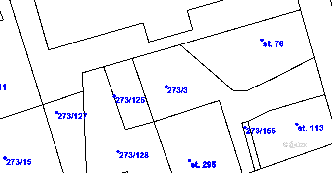 Parcela st. 273/3 v KÚ Třemošnice nad Doubravou, Katastrální mapa