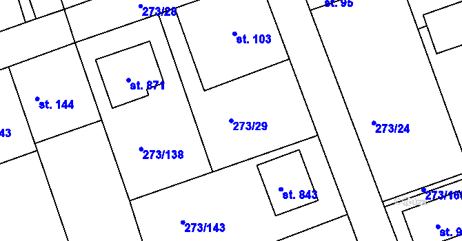 Parcela st. 273/29 v KÚ Třemošnice nad Doubravou, Katastrální mapa