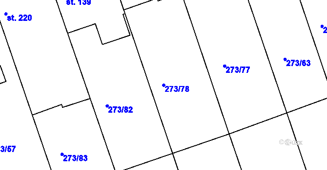 Parcela st. 273/78 v KÚ Třemošnice nad Doubravou, Katastrální mapa
