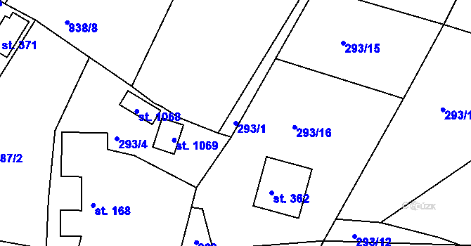 Parcela st. 293/1 v KÚ Třemošnice nad Doubravou, Katastrální mapa