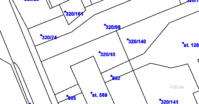 Parcela st. 320/10 v KÚ Třemošnice nad Doubravou, Katastrální mapa