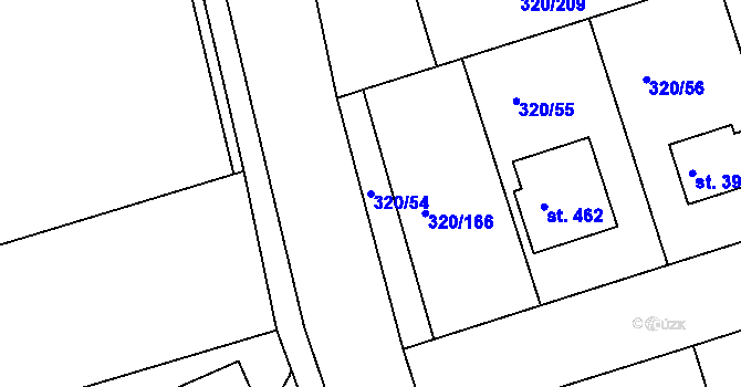 Parcela st. 320/54 v KÚ Třemošnice nad Doubravou, Katastrální mapa