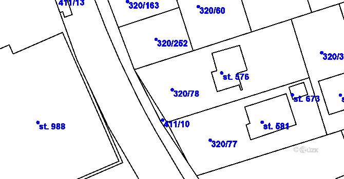Parcela st. 320/78 v KÚ Třemošnice nad Doubravou, Katastrální mapa