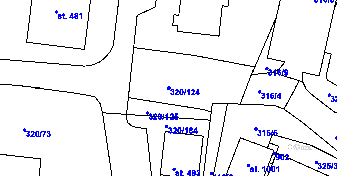 Parcela st. 320/124 v KÚ Třemošnice nad Doubravou, Katastrální mapa