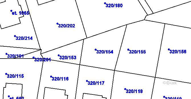 Parcela st. 320/154 v KÚ Třemošnice nad Doubravou, Katastrální mapa