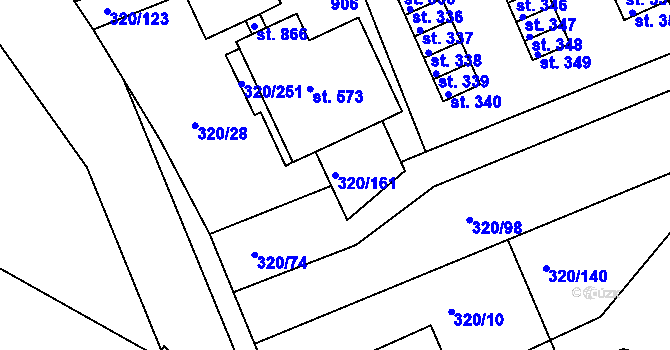 Parcela st. 320/161 v KÚ Třemošnice nad Doubravou, Katastrální mapa