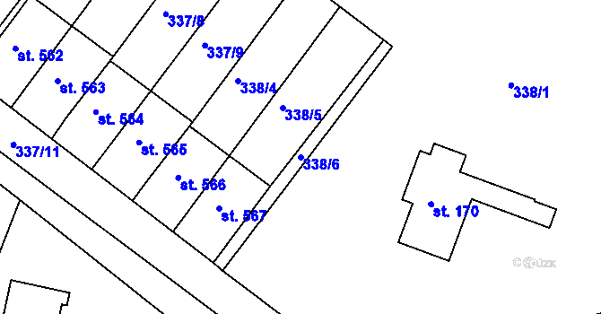 Parcela st. 338/6 v KÚ Třemošnice nad Doubravou, Katastrální mapa