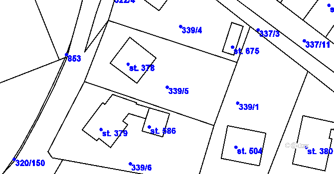 Parcela st. 339/5 v KÚ Třemošnice nad Doubravou, Katastrální mapa