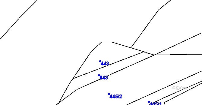 Parcela st. 443 v KÚ Třemošnice nad Doubravou, Katastrální mapa