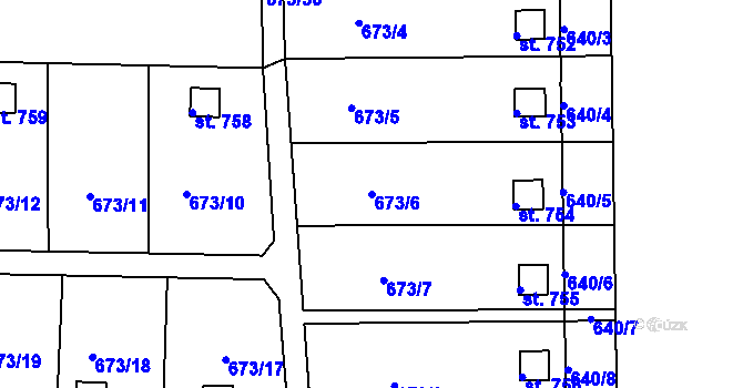Parcela st. 673/6 v KÚ Třemošnice nad Doubravou, Katastrální mapa
