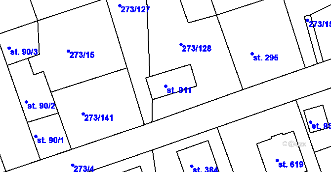 Parcela st. 911 v KÚ Třemošnice nad Doubravou, Katastrální mapa