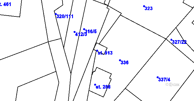 Parcela st. 913 v KÚ Třemošnice nad Doubravou, Katastrální mapa