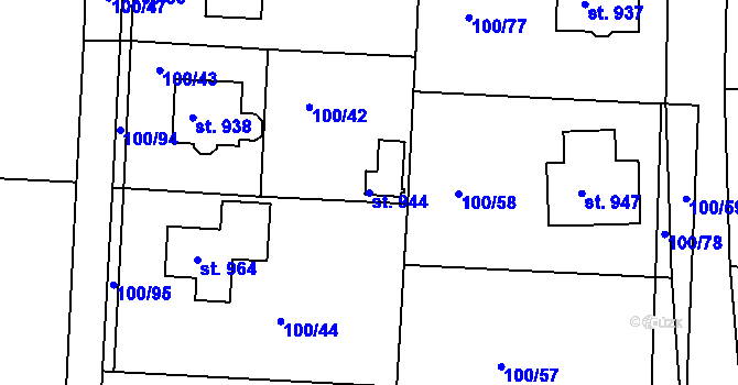 Parcela st. 944 v KÚ Třemošnice nad Doubravou, Katastrální mapa