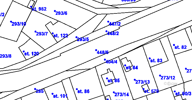 Parcela st. 448/6 v KÚ Třemošnice nad Doubravou, Katastrální mapa