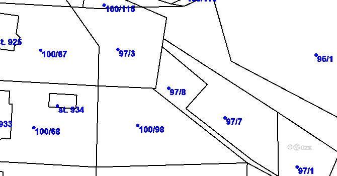 Parcela st. 97/8 v KÚ Třemošnice nad Doubravou, Katastrální mapa