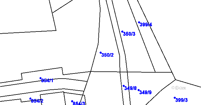 Parcela st. 350/2 v KÚ Třemošnice nad Doubravou, Katastrální mapa