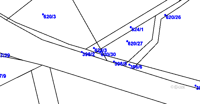 Parcela st. 620/30 v KÚ Třemošnice nad Doubravou, Katastrální mapa