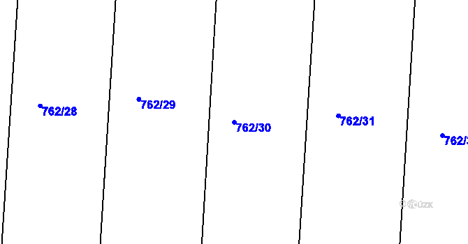 Parcela st. 762/30 v KÚ Třemošnice nad Doubravou, Katastrální mapa