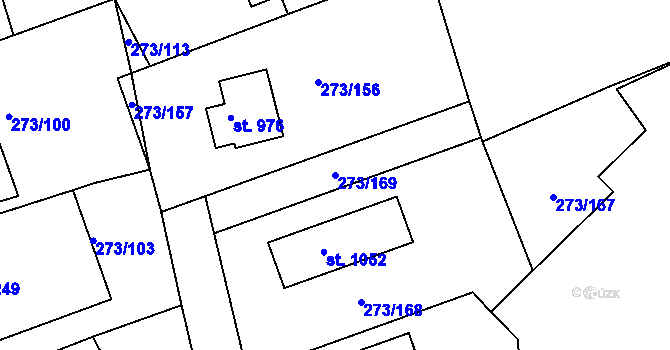 Parcela st. 273/169 v KÚ Třemošnice nad Doubravou, Katastrální mapa