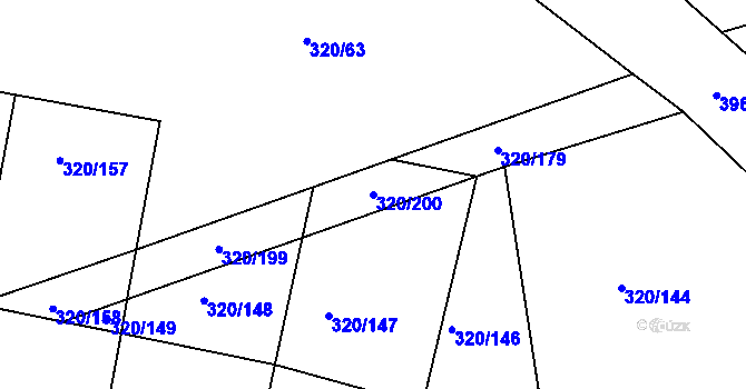 Parcela st. 320/200 v KÚ Třemošnice nad Doubravou, Katastrální mapa