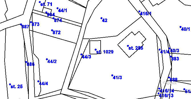 Parcela st. 1029 v KÚ Třemošnice nad Doubravou, Katastrální mapa