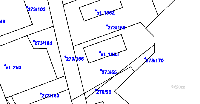 Parcela st. 1053 v KÚ Třemošnice nad Doubravou, Katastrální mapa