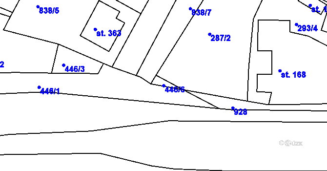 Parcela st. 446/6 v KÚ Třemošnice nad Doubravou, Katastrální mapa