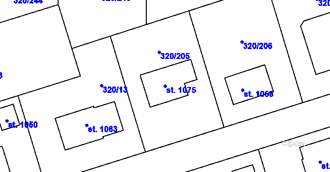 Parcela st. 1075 v KÚ Třemošnice nad Doubravou, Katastrální mapa