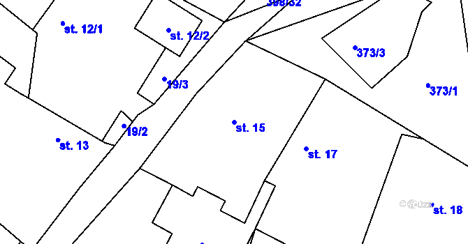 Parcela st. 15 v KÚ Třesovice, Katastrální mapa