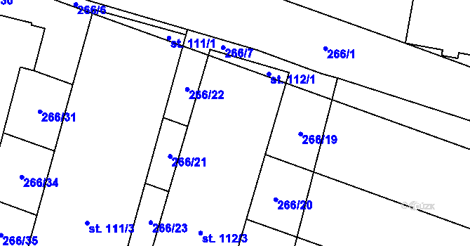Parcela st. 112/2 v KÚ Třesovice, Katastrální mapa
