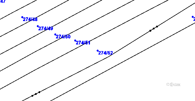 Parcela st. 274/52 v KÚ Třesovice, Katastrální mapa