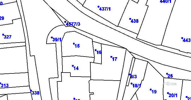 Parcela st. 16 v KÚ Třešť, Katastrální mapa