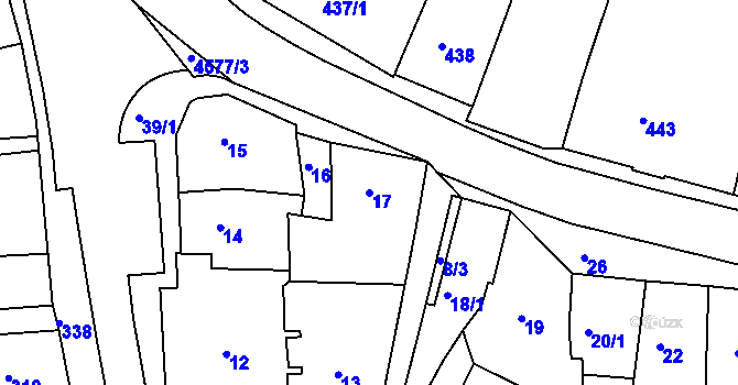 Parcela st. 17 v KÚ Třešť, Katastrální mapa