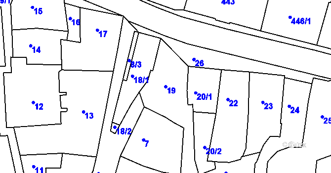Parcela st. 19 v KÚ Třešť, Katastrální mapa
